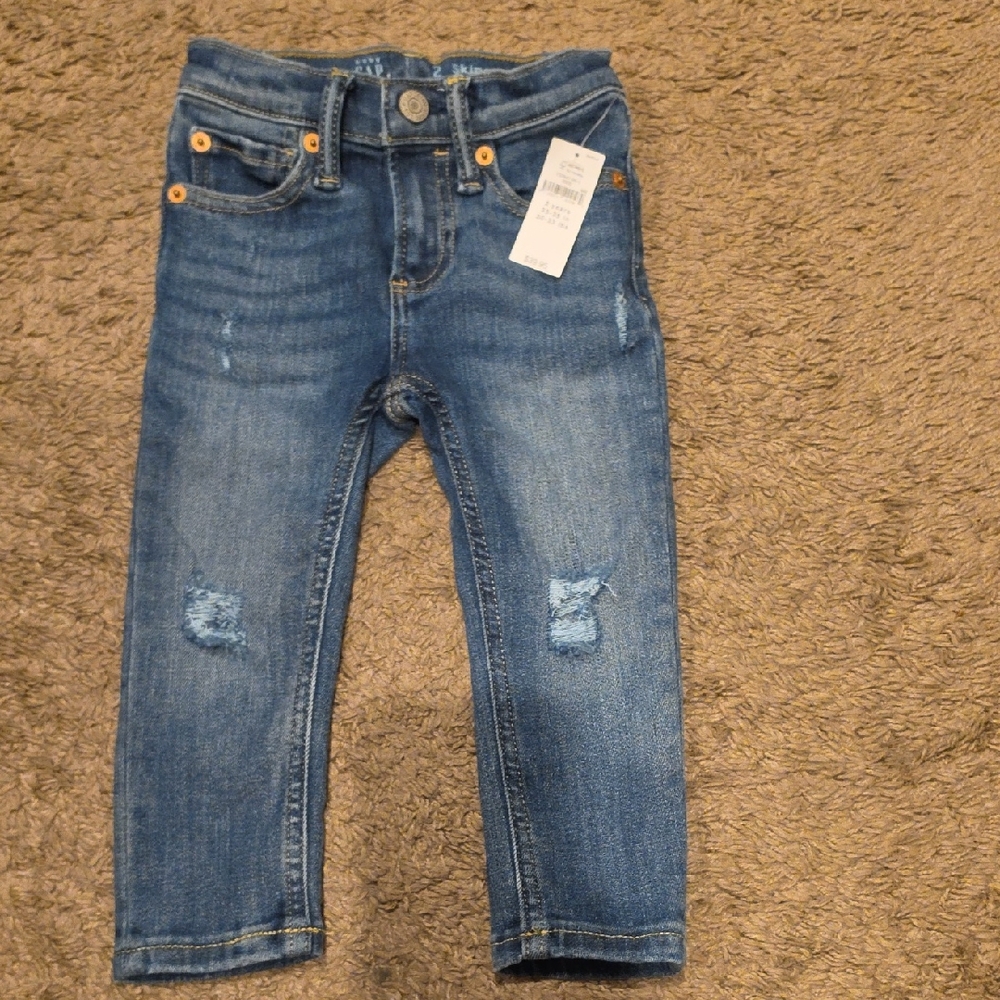 GAP Kids Blue Distressed Stretch Denim Jeans